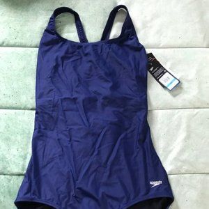 NWT Speedo Navy Women's Swimsuit Moderate Coverage Size 16L